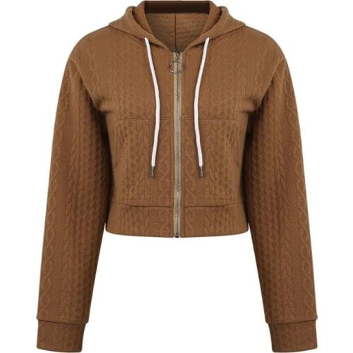 Women Fashion Casual Hooded Sweatshirts Ladies Long Sleeve Zipper Front Hoodies Tops Female Printed Spring Autumn Outwear 2021