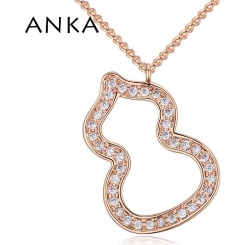 ANKA brand women cute calabash pendant plant necklace with AAA cubic zirconia fashion jewelry necklace accessories gifts 123284