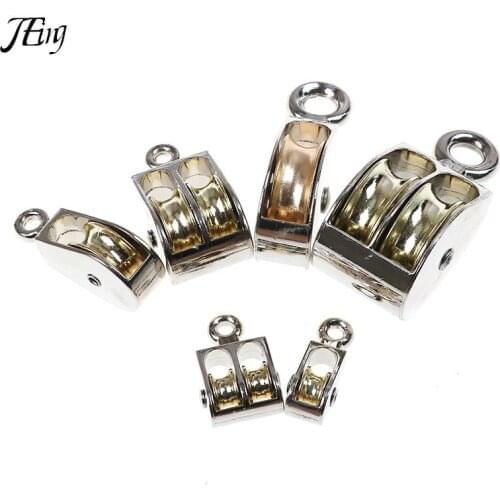 1PCS Newest 304 Single/Double Wheel Swivel Rollers Stainless Steel 36/52/75mm Block Loading Rope Pulley Roller