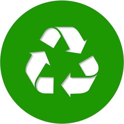 1Pcs Recycling Sign-Environmental Trash Bin Sign Recycling Recycling Sticker Indoor Outdoor Office Area Vinyl Charity Decal 10CM