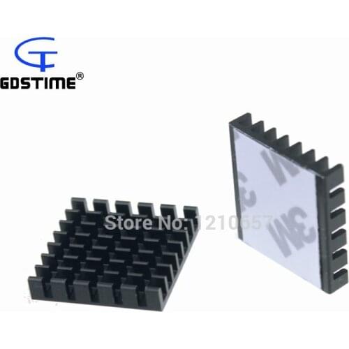 10 pieces lot 25mm 25 x 25 x 5mm Black 25x25x5mm Heat Sink Heatsink Cooling Fin Aluminum