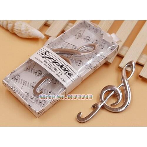 200pcs Retro creative party gift Unique Wedding Favors Symphony Chrome Music Note Bottle Opener wedding gift