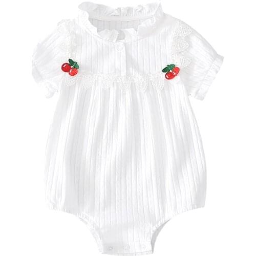 2021 Summer Newborn Baby Girls Bodysuits Clothes Princess Cotton Jumpsuit Cute Toddler Lace Up Beach Outfits Baby Outfits