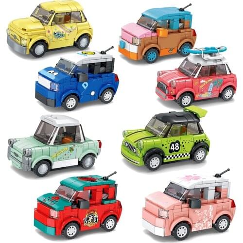 2021 Speed Champions Mini Cute Sports Super Car List Building Blocks DIY Model Bricks Toy Technique City Great Vehicle
