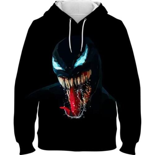2021 Fashion Hot New Sweatshirt Customize Design Venom 3D Printed Hoodies Unique Pullovers Tops Men Clothing Drop Shipping Tops