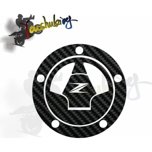 3D Carbon Fiber Tank Gas Cap Pad Filler Cover Sticker Decals Fit Z1000 Z1000SX Z800 Z750 Z250