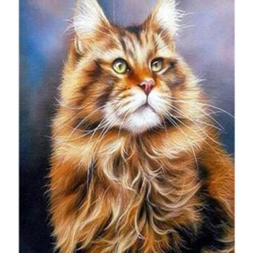 5D DIY Diamond Painting Animal Painting Cute Kitty Picture Cross Stitch Square Round Diamond Embroidery Decoration Art WG2866