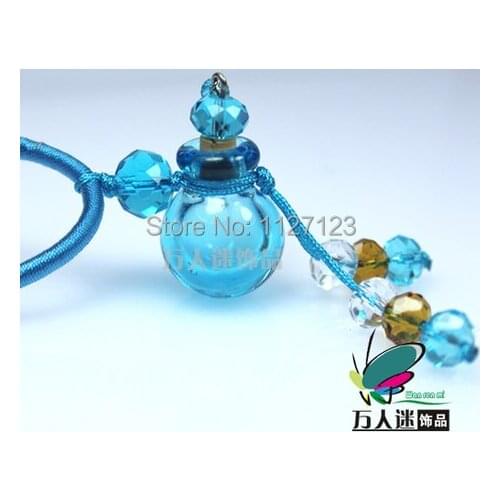 Free shipping!!3pcsHandmade Aromatherapy Necklace Diffuser Pendant(blue),Essential Oil Vial Pendants,perfume bottle necklace