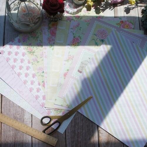 24sheets 12" DIY Have Happy Memory In Garden Design Gift Wrapping Paper Creative Paper Craft Handmade Scrapbooking Set