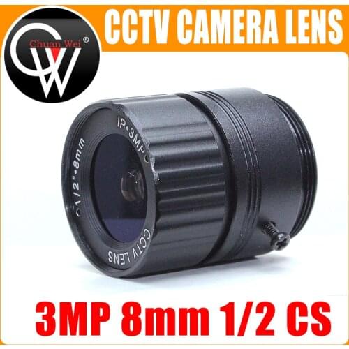 HD 3.0Megapixel IR CCTV Lens 8mm CS Lens 3MP for HD Security Cameras F2.0 Image Format 1/2"
