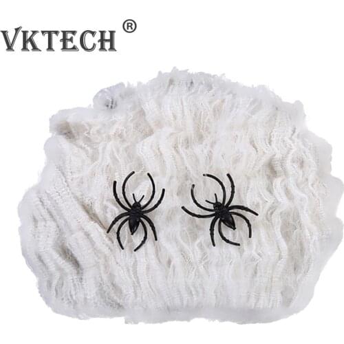 Halloween Cotton Spider Web Simulation Plastic Black Spider Decoration Props Bar Haunted House Ornaments Party Home Decoration