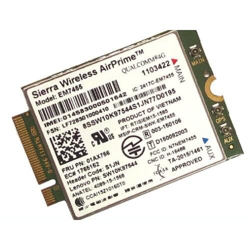 Card for Sierra EM7455 01AX746 LTE CAT6 3G 4G LENOVO Thinkpad X1 carbono 5th gen X270 T470 T470S t470P T570 L570 L470