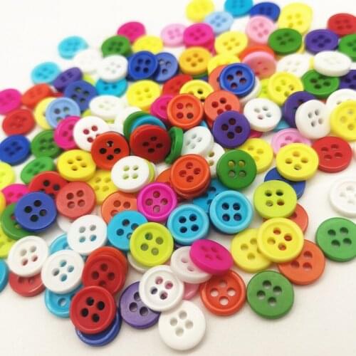 500pcs 9mm Black White Multi Round Resin Buttons 4 Holes Sewing Accessories Scrapbooking Embellishments DIY Crafts