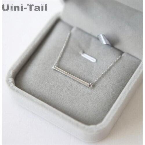 Uini-Tail hot 925 sterling silver simple creative crossbar pendant short necklace fashion trend sexy high quality GN246