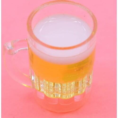 10Pcs 1/12 Dollhouse Miniature Accessories Mini Resin Beer Mug Lemon Simulation Drink Wine Model Toy Doll House Decoration