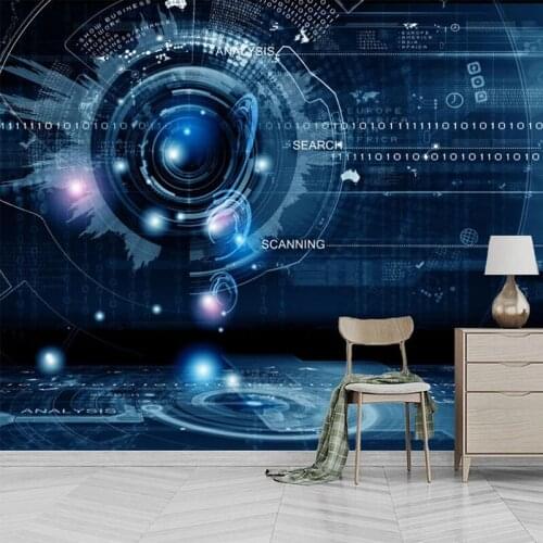 Custom Any Size Mural Wallpaper 3D Abstract Technology Geometric Photo Wall Paper Living Room KTV Bar Creative Wall Painting 3 D