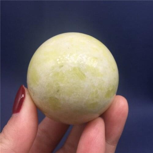 Natural Jade Stone Lemon yellow Ball home decoration gift 45-50mm