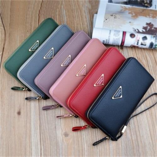 New Style Womens Wallet Long Fashion Lychee Pattern Zipper Clutch Bag Korean Womens Coin Purse Mobile Phone Bag