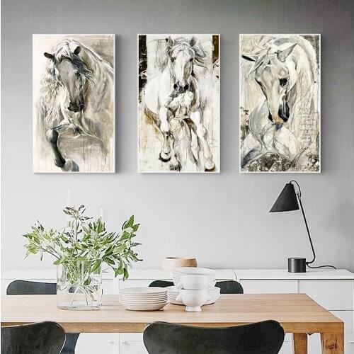 Poster Wall Art Painting Canvas Print Animal Pictures The Horses Posters For Living Room No Frame