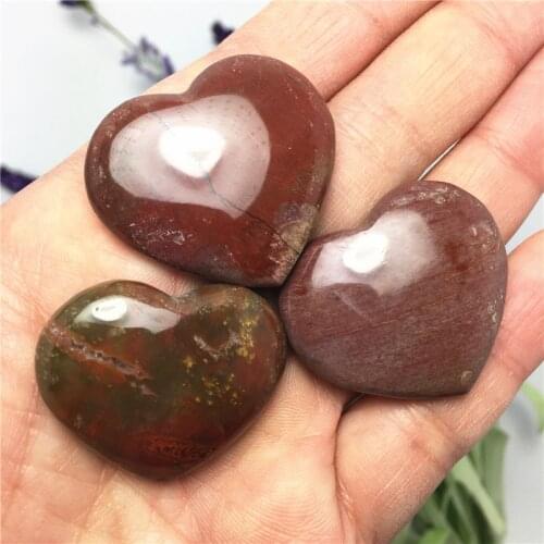 Natural Red Fossil Stone Heart Polished Gemstone Meditation Crystal Healing Crystal Energy Mineral Valentines Day Gift