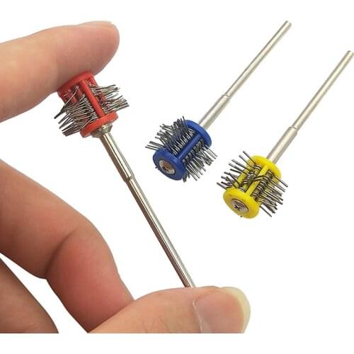 Professional Pro-Texturning Polishing Brushes 1mm 2mm 3mm Wire Jewelry mount Brush Making Tool jewellery tools T30 Handle