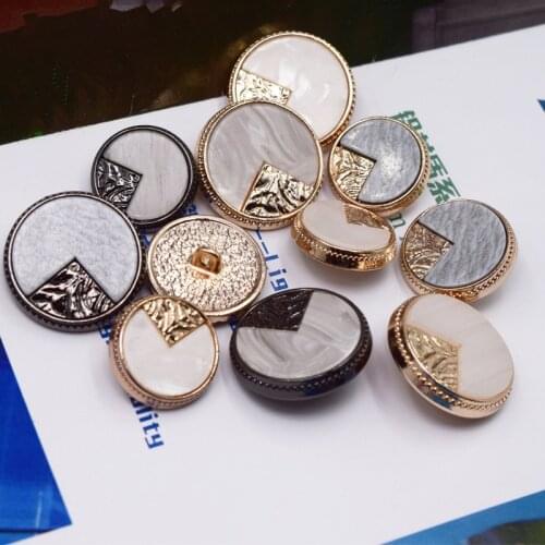 5pcs Metal Fashion All-match Womens Buttons Flat Bottom High-quality DIY Skirt Buttons Coat Accessories Decorative Buttons