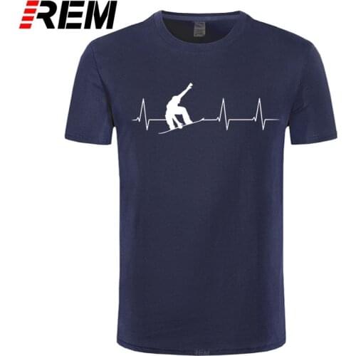 REM Heartbeat Snowboarder T Shirt Custom Short Sleeve Tshirt Men Summer Streetwear Plus Size O Neck Cotton Funny T Shirts