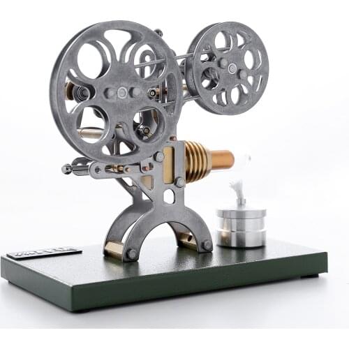 Retro Nostalgic Projection Stirling Engine External Combustion Engine DIY Steam Toy with Metal Base - DIY Assemble Version