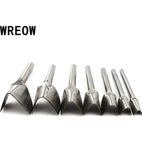 DIY 7Pcs Handwork Leather Tool Belt Round Fillet Shaped Punch Tail Cut Round Belt Punch 10-40mm