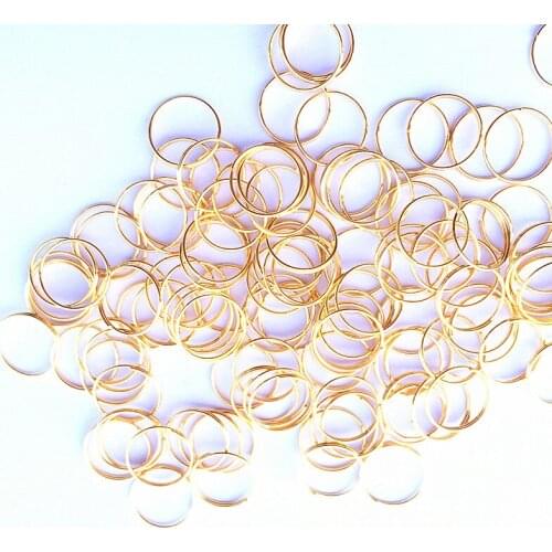 1000pcs 14mm Gold Plated Stainless Steel Round Rings, For Crystal Octagon Beads Curtain & Lighting Accessories Metal Connectors