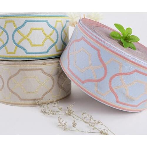 25M/Lot 9cm Wide Jacquard Webbing Curtain Edge Decor Lace Trims Belts Curtain Accessories DIY Sofa Cushion Lace Ribbon Belt