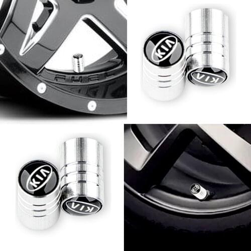 4 pieces silver metal car wheel tire valves tire Air plugs holster For KIA K2 K3 K5 Sorento Sportage R Rio Soul cap car styling