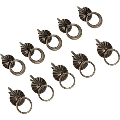 5Pcs Antique Bronze Vintage Cabinet Knobs and Handles Pull Kitchen Drawer Cupboard Ring Pull Handles Pin Knob Furniture Hardware
