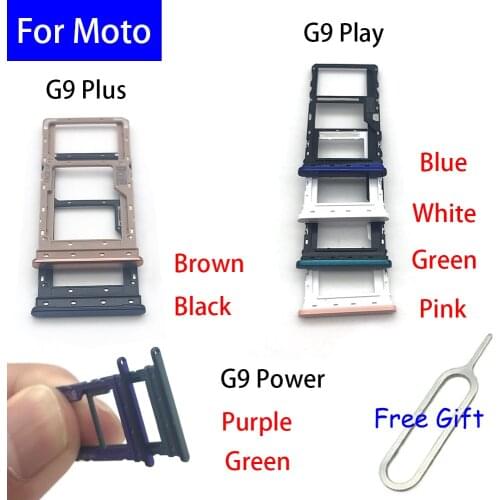 50Pcs/lot， Micro Nano SIM Card Holder Tray Slot Holder Adapter Socket + Pin For Moto G9 Play / G9 Plus / G9 Power