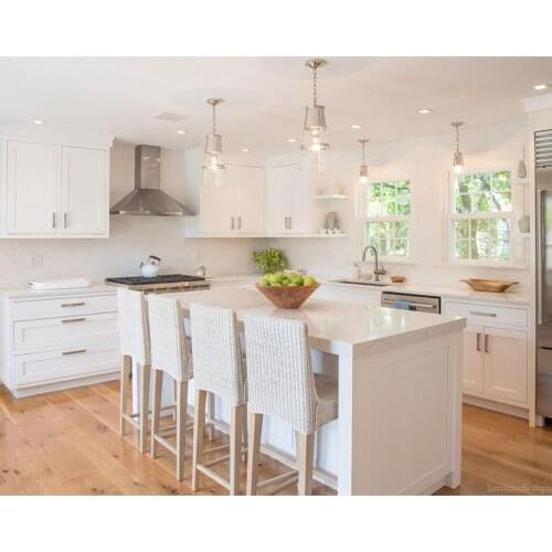 American Oak White Shaker Style Design Luxury Kitchen Cabinet Solid Wood