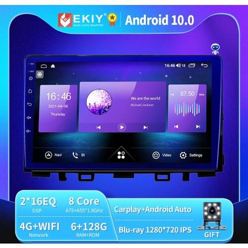 EKIY Android 10 Car Radio For KIA RIO 2017 2018 2019 Autoradio Blu-ray 1280*720 IPS/QLED Multimedia Video Player Navi GPS no2din