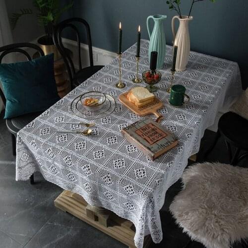 White Lace Linen Modern Table Cloths Chair Sashes for Wedding Decorations for Parties Table Kitchen Ornaments Household Items