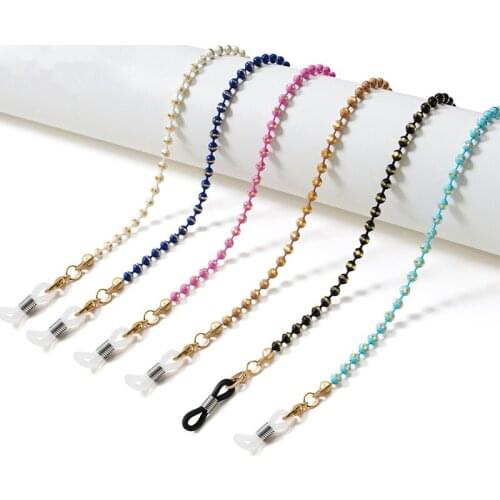 Fashion Eyeglass Chains for Women Pearl Sunglasses Chains Glasses Cord Holder Gold Leaf Eyewear Lanyard Necklace Strap Rope