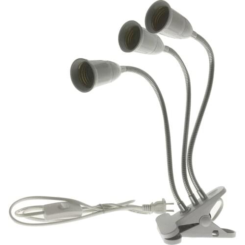 360 Degrees Flexible Lamp Holder Clip E27 Base with On off Switch EU US Plug use as Simple Desk Lamp for led grow light e27 lamp