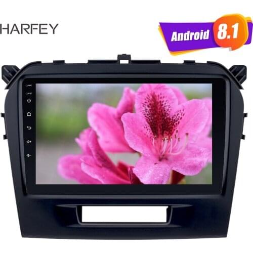 Harfey 9 inch HD Touchscreen Android 8.1 for 2015 2016 SUZUKI VITARA Car Multimedia Player GPS Navi stereo with OBD2 WIFI SWC