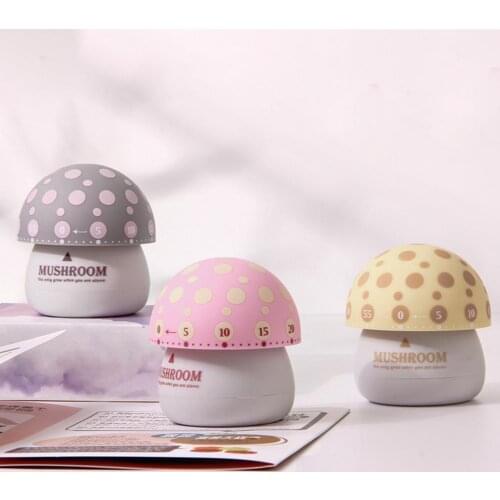 Kitchen Timer Mushrooms Shape 360 Degree Rotating ABS Mechanical Cooking Timer Reminder for Household Alarm Clock