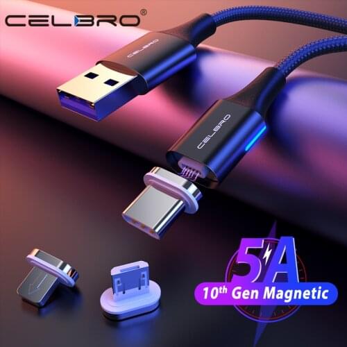 1.5m 2m Magnetic Cable Micro Usb Type C Cable Fast Charge Charging Magnet Charger 5A for Huawei Samsung Galaxy S20 Plus Ultra 20