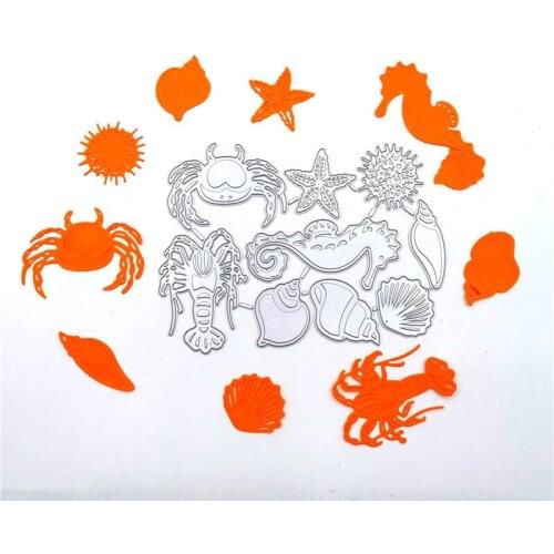 ZENRA Starfish Seashell Conch Lobster Metal Cutting Die Stencils Stencils Decorative Embossing DIY Paper Card Making Scrapbook
