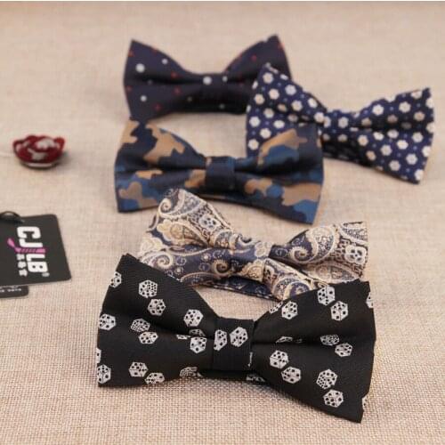 Korean fashion Hot sale Men Formal business bow tie butterfly cravat bowtie male print striped jacquard bow ties for men 50pcs