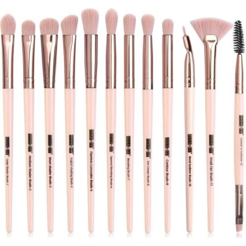 12pcs Beauty Makeup Brushes Set Foundation Blush Eye Shadow Eyebrow Lip Cosmetic Brush Kit Professional Makeup Brushes