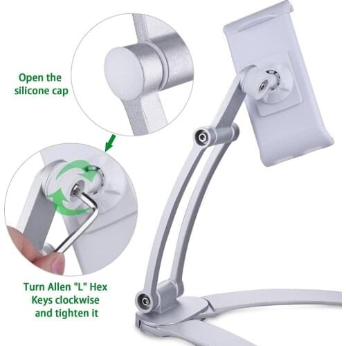Tablet Desk Wall Stand Besegad Phone Holder Bracket Mount Rotatable for 5-10.5 Inch Iphone Ipad Huawei Xiaomi Notebook Support