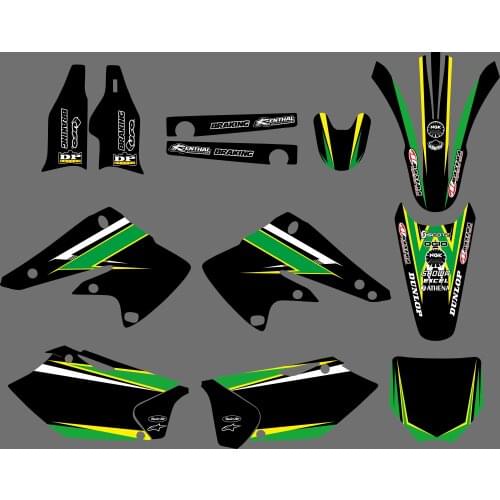 NICECNC 1 Set New Team Graphic Background Decals Kit For Kawasaki KX250F KX 250F KXF250 KXF 250 2004 2005 Motorcycle Stickers