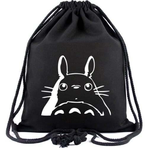 Novelty Anime Designs Canvas Drawstring Bags Japanese Cute Cartoon Cloth Backpacks Gifts Teenager Handy Organizer Backpack Bag