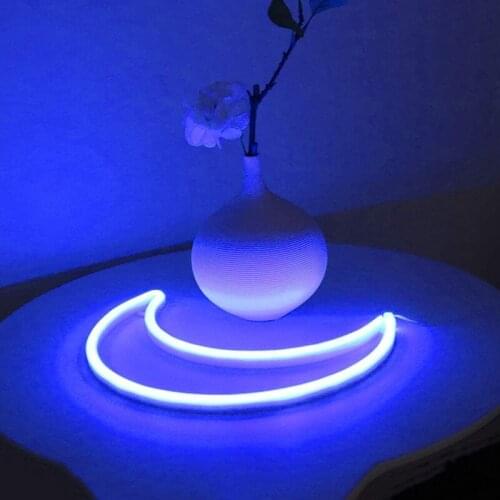 Newly Moon Shaped Neon Signs Battery Powered Acrylic Wall Decor Hanging Decorative Home Atmosphere LED Night Lights