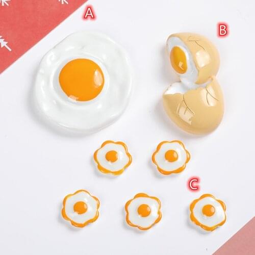 Omelet Foods Cabochons Flatback 10pcs big Simulated Food Egg Omelet Cabochon Button Embellishment for Scrapbooking